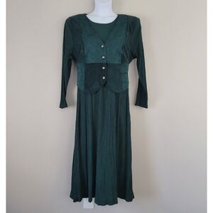 Vintage LADY DORBY Size 22W Peasant Cottagecore Renaissance Dress with Vest